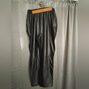 Vegan leather front pants